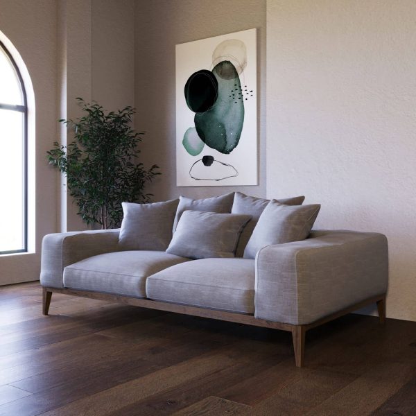 Divani Casa Corina - Modern Grey Linen Loveseat - Image 2