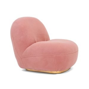 Modrest Crestone - Modern Pink Sherpa Accent Chair