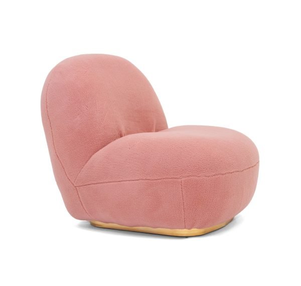 Modrest Crestone - Modern Pink Sherpa Accent Chair