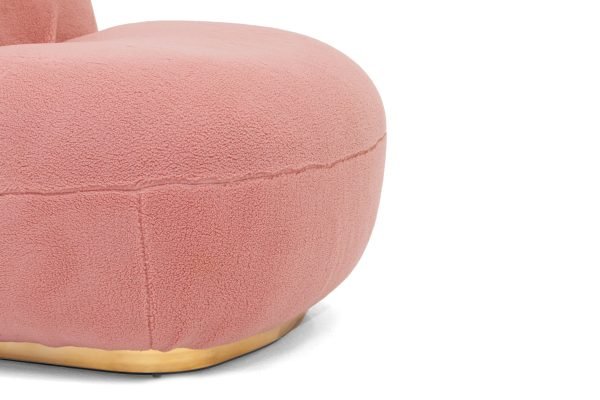 Modrest Crestone - Modern Pink Sherpa Accent Chair - Image 5