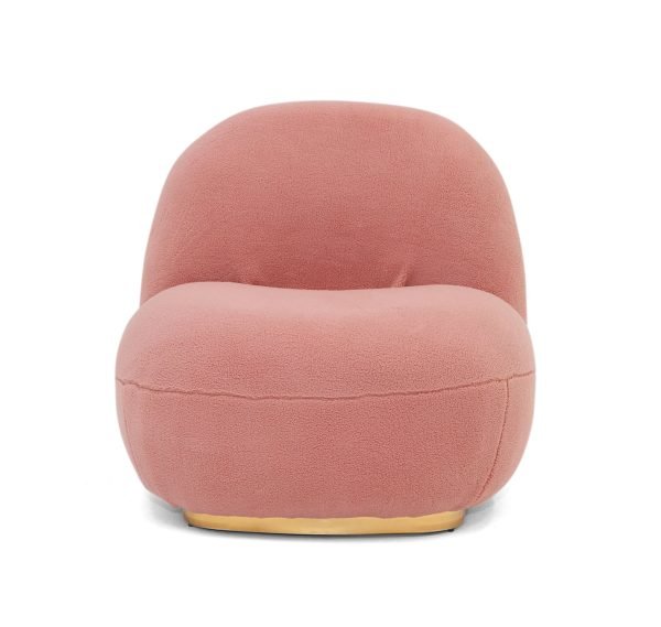 Modrest Crestone - Modern Pink Sherpa Accent Chair - Image 2