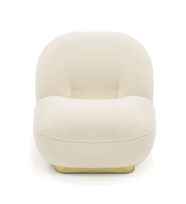 Modrest Crestone - Modern White Sherpa Accent Chair - Image 2
