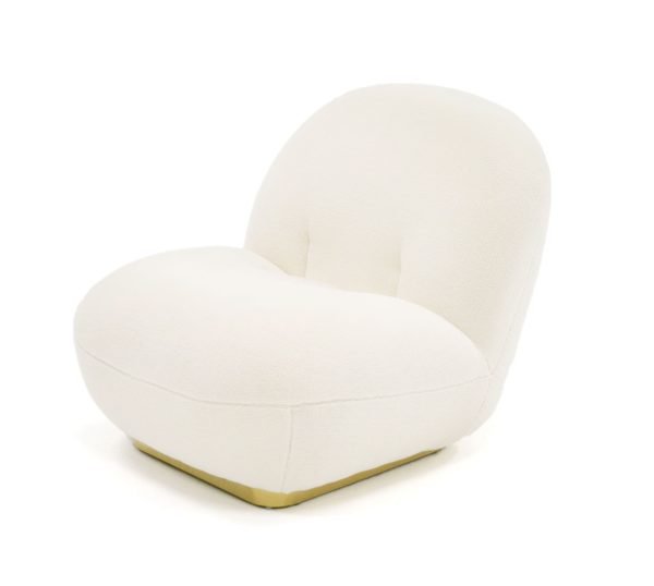 Modrest Crestone - Modern White Sherpa Accent Chair