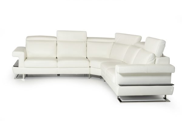 Estro Salotti Crosby - Italian Modern White Leather Sectional Sofa