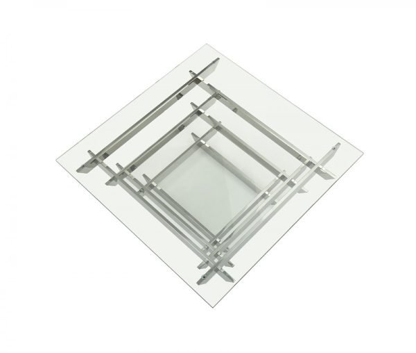 Modrest Upton Modern Square Glass Coffee Table - Image 2