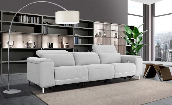 Divani Casa Cyprus - Contemporary Grey Fabric Sofa w/ Electric Recliners - Image 3