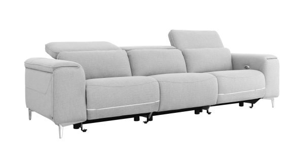 Divani Casa Cyprus - Contemporary Grey Fabric Sofa w/ Electric Recliners - Image 5