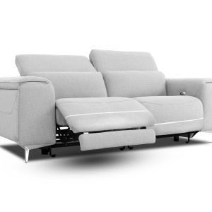 Divani Casa Cyprus - Contemporary Grey Fabric Loveseat w/ Electric Recliners