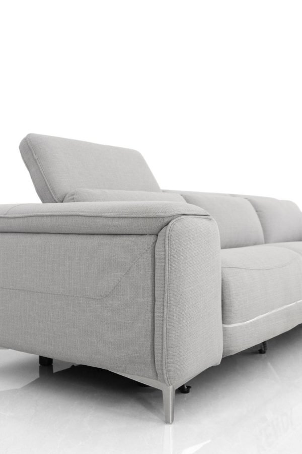Divani Casa Cyprus - Contemporary Grey Fabric Loveseat w/ Electric Recliners - Image 3