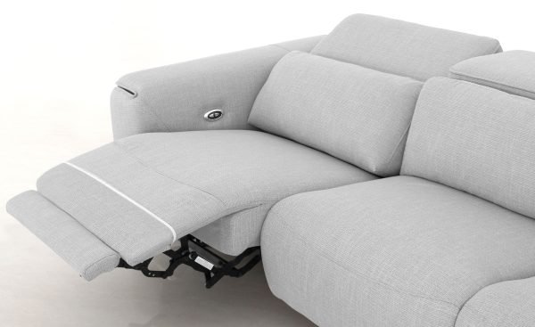 Divani Casa Cyprus - Contemporary Grey Fabric Loveseat w/ Electric Recliners - Image 4