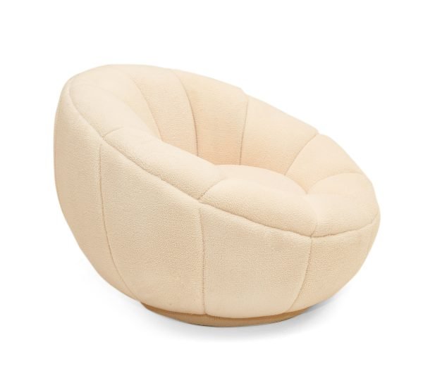 Modrest Dacano - White Sherpa Accent Chair - Image 2