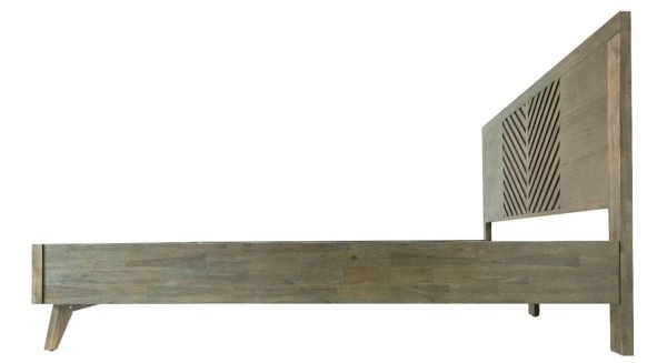 Modrest Daisy Mid-Century Dark Acacia Bed