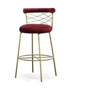 Modrest Dakin - Modern Glam Red & Gold Barstool