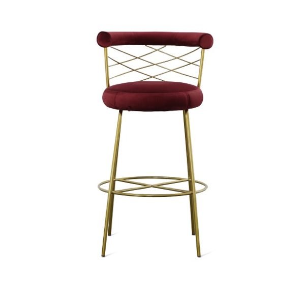 Modrest Dakin - Modern Glam Red & Gold Barstool - Image 3