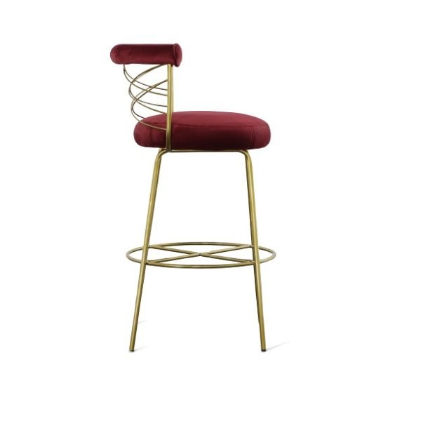 Modrest Dakin - Modern Glam Red & Gold Barstool - Image 4