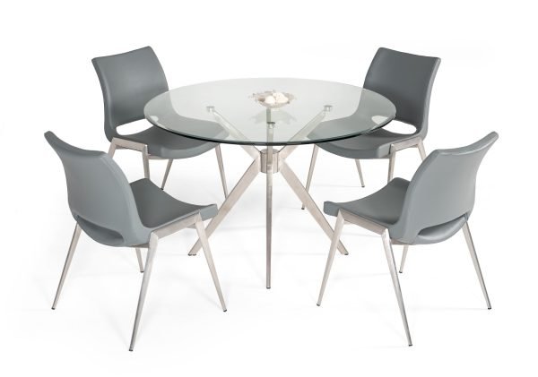 Modrest Dallas - Modern Brushed Stainless Steel Dining Table - Image 4