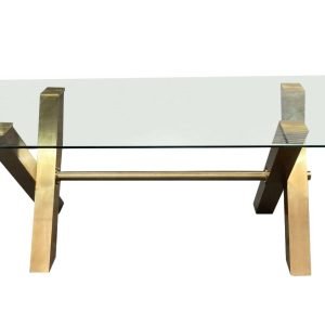 Modrest Dandy - Modern Golden & Glass Dining Table