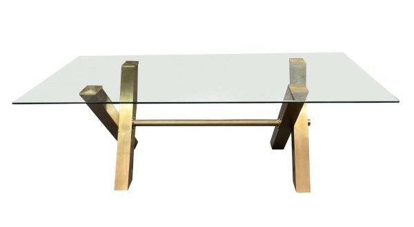 Modrest Dandy - Modern Golden & Glass Dining Table