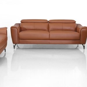 Divani Casa Danis - Modern Cognac Leather Brown Sofa Set