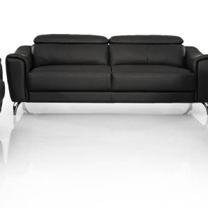 Divani Casa Danis - Modern Black Leather Sofa Set