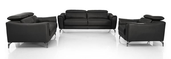 Divani Casa Danis - Modern Black Leather Sofa Set