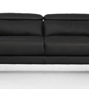 Divani Casa Danis - Modern Black Leather Sofa