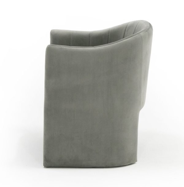 Modrest Danube Modern Grey Fabric Dining Chair - Image 3