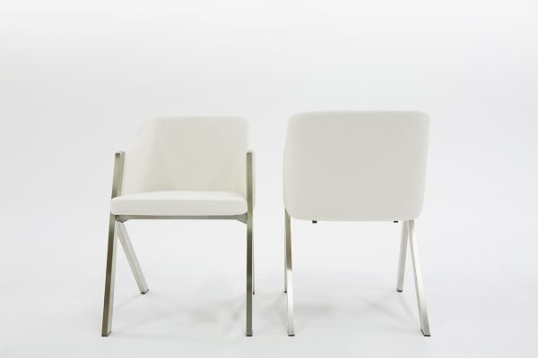 Modrest Darcy Modern White Leatherette Dining Chair (Set of 2) - Image 5