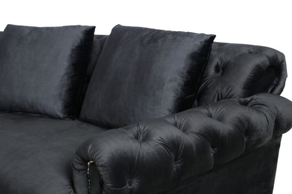 Divani Casa Darla - Modern Black Velvet Circular Sectional Sofa - Image 5