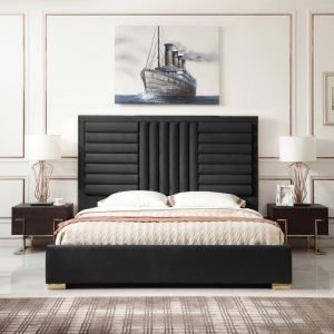 Modrest Daystar - Modern Black Velvet & Gold Bed