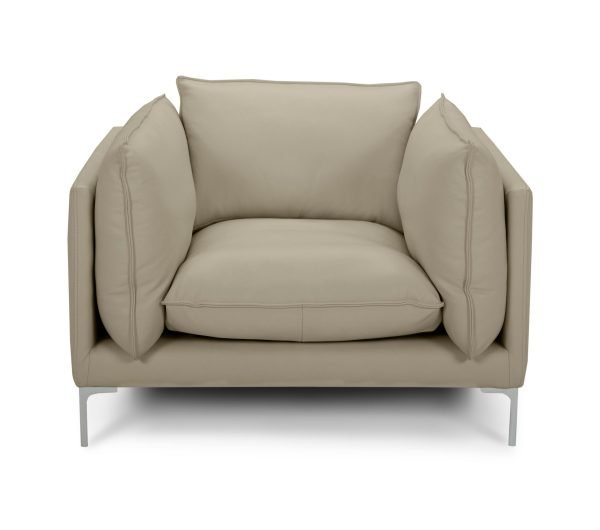 Divani Casa Harvest - Modern Taupe Full Leather Sofa Set - Image 3