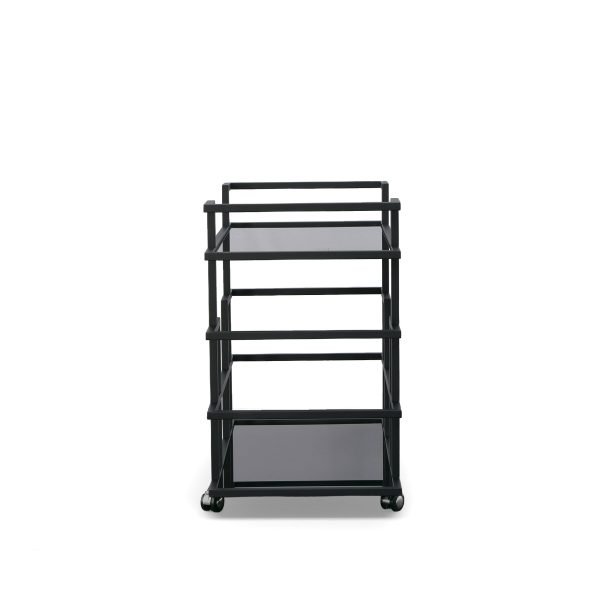 Modrest Deakin - Black Stainless Steel and Black Glass Wine Rack - Image 3