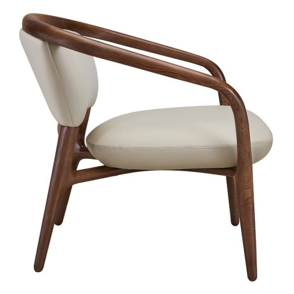 Modrest Deana - Mid Century Beige + Walnut Accent Chair - Image 3