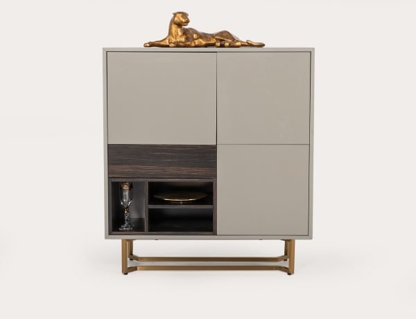 Modrest Deegan Modern Grey & Ebony Tall Buffet - Image 4