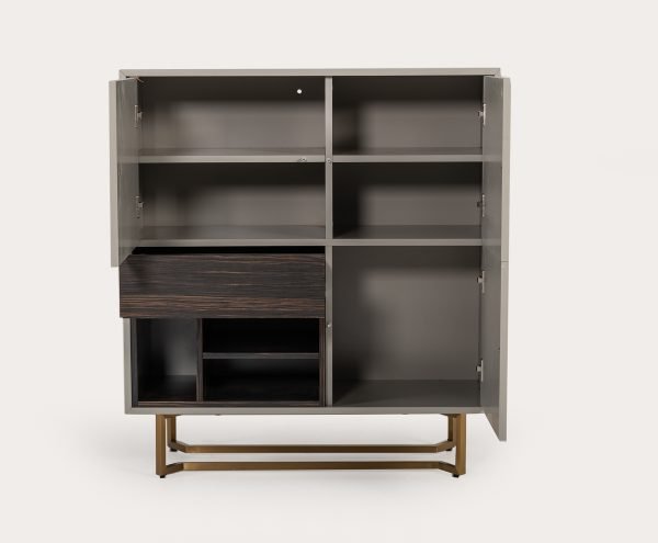 Modrest Deegan Modern Grey & Ebony Tall Buffet - Image 5