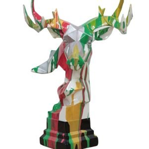 Modrest Deer Head Multicolor Geometric Sculpture