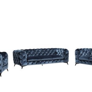 Divani Casa Delilah Modern Blue Fabric Loveseat