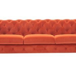 Divani Casa Delilah - Modern Orange Fabric Sofa