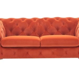 Divani Casa Delilah - Modern Orange Fabric Loveseat