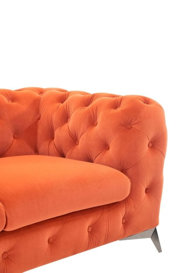 Divani Casa Delilah - Modern Orange Fabric Chair - Image 4