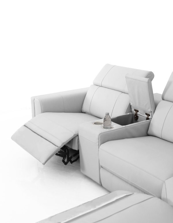 Divani Casa Delmont - Modern White Sectional Sofa + Recliners - Image 3