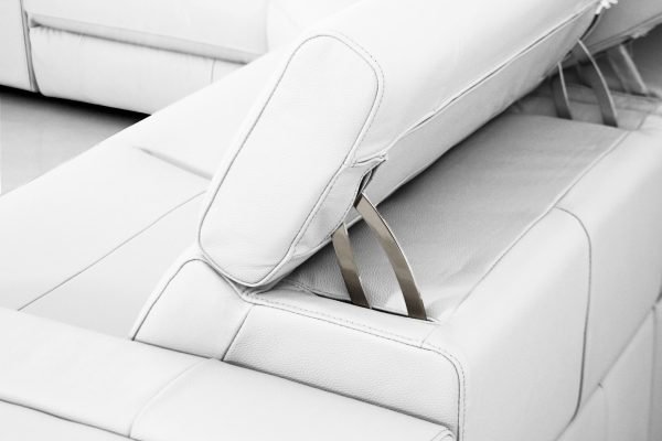 Divani Casa Delmont - Modern White Sectional Sofa + Recliners - Image 4