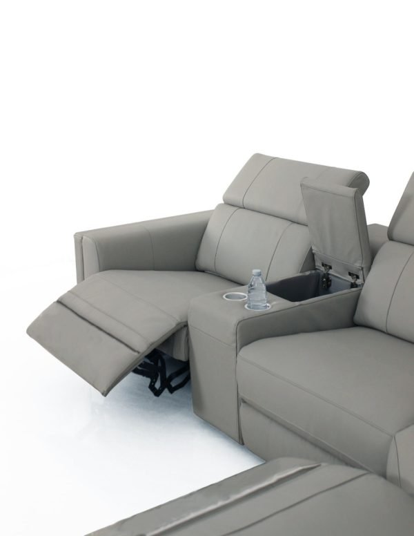 Divani Casa Delmont - Modern Grey Sectional Sofa + Recliners - Image 2