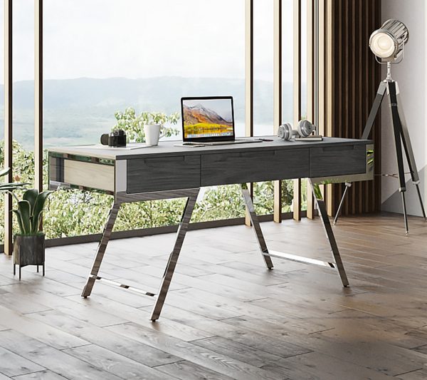 Modrest Dessart - Modern Elm Grey Office Desk - Image 2
