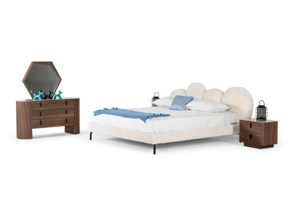 Modrest Destiny - Contemporary White Sherpa Bubble Bed - Image 4