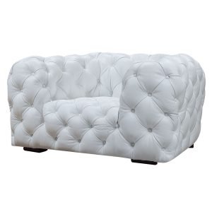 Divani Casa Dexter - Transitional White Full Italian Leather Lounge Chair