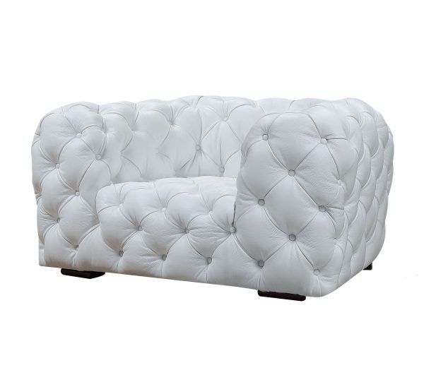 Divani Casa Dexter - Transitional White Full Italian Leather Lounge Chair