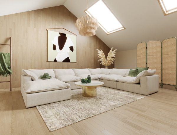 Divani Casa Garman - Modern Light Grey U Shaped Sectional Sofa - Image 3