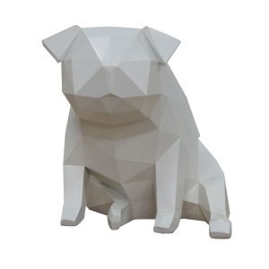 Modrest Dog - Geometric White Sculpture
