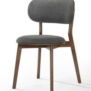 Modrest Donald - Modern Dark Grey & Walnut Dining Chair (Set of 2)